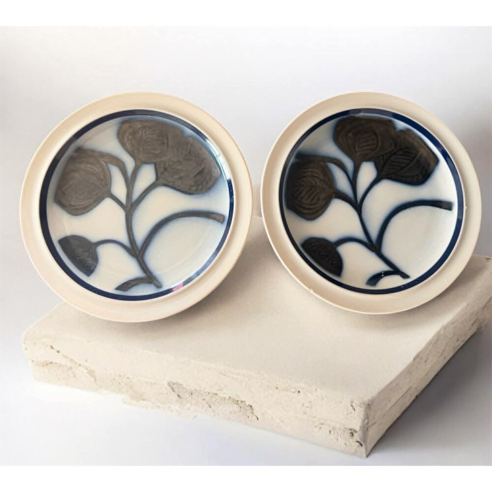 Set of 2 Independence Stoneware Japan Plates 8.25" Vintage Dinner Salad Plates